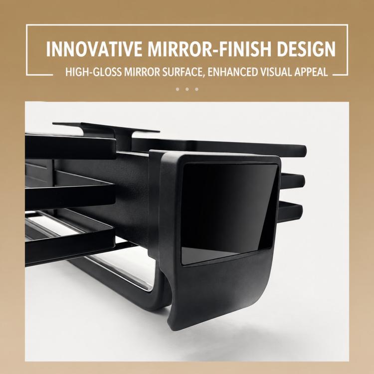 Slide-out closet pants rack with glossy mirror-finish end bracket and rails