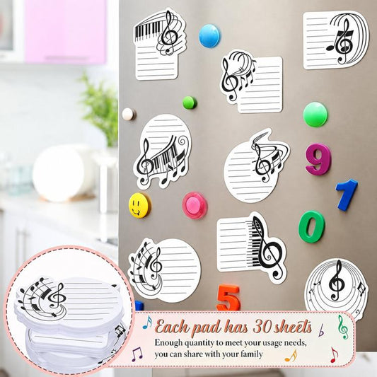 Music Theme Sticky Notes Set Novelty Musical Notes Treble Clef Memo Pads, 10 In 1, 8 In 1