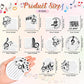 10 style music memo sticky notes in treble clef and staff icon shapes with sizes