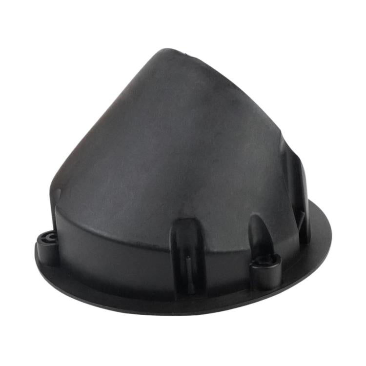 Black plastic filter housing cover with two side clips
