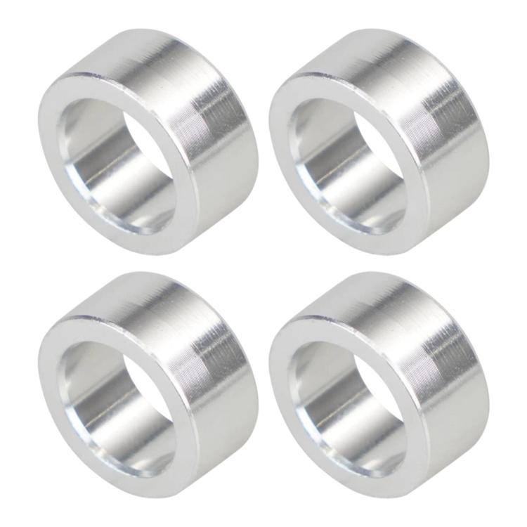 Steering shaft bushing set of 4 silver metal sleeves, angled open centers