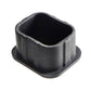 Black rubber plug cap with open top and ribbed sides
