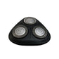 Philips shaver replacement head, black triangular housing with three foil cutters