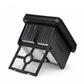 Vacuum filter module with black frame and grey filter screens and foam pads.