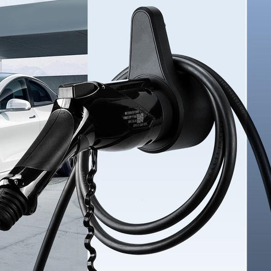 EV Charger Holder Wall Mount Compact Electric Vehicle Charger Holster Dock & Cable Hook, SAE J1772 US Standard, Type 2 EU Standard
