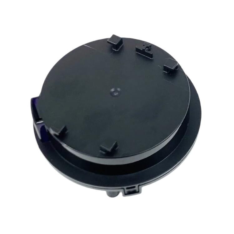 Circular sensor module lid with mounting clips, black plastic base