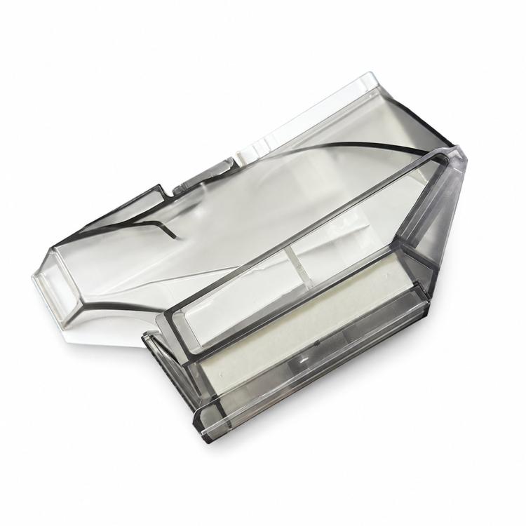 Robot vacuum dust bin and filter set, long clear container with built-in filter