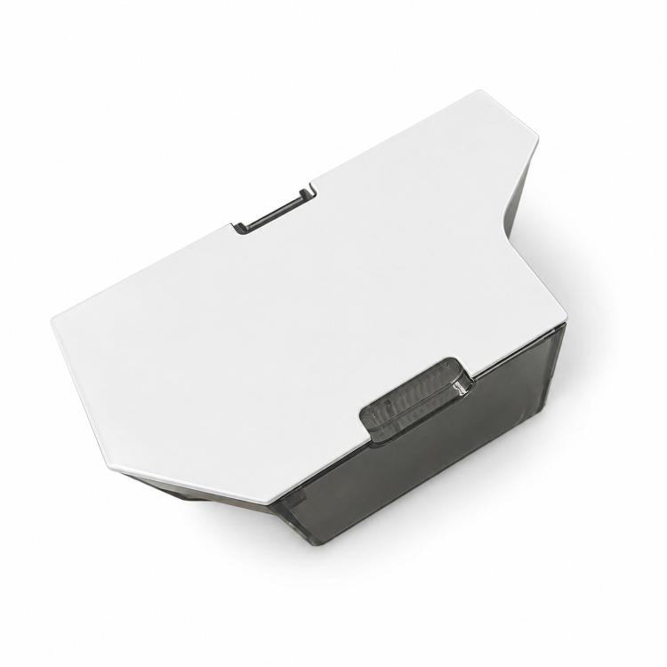 Robot vacuum dust bin replacement, white lid and dark plastic base