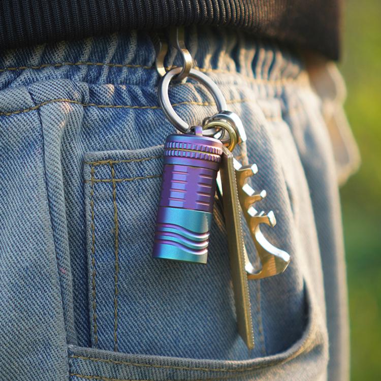 Mini Titanium Alloy High-Power Portable Rechargeable LED Flashlight Keychain