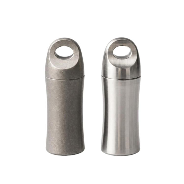 Pure Titanium Waterproof Sealed EDC Portable Outdoor Medicine Box, Polished, Stonewashed
