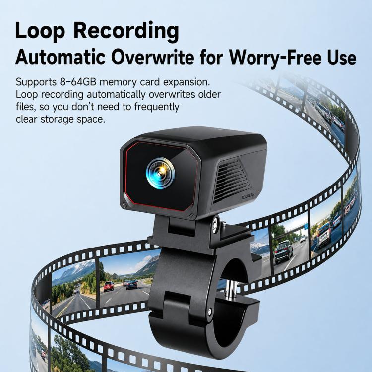 D8 Motorcycle Dash Cam IPX5 Waterproof Bicycle 2K Camera With WiFi App Control