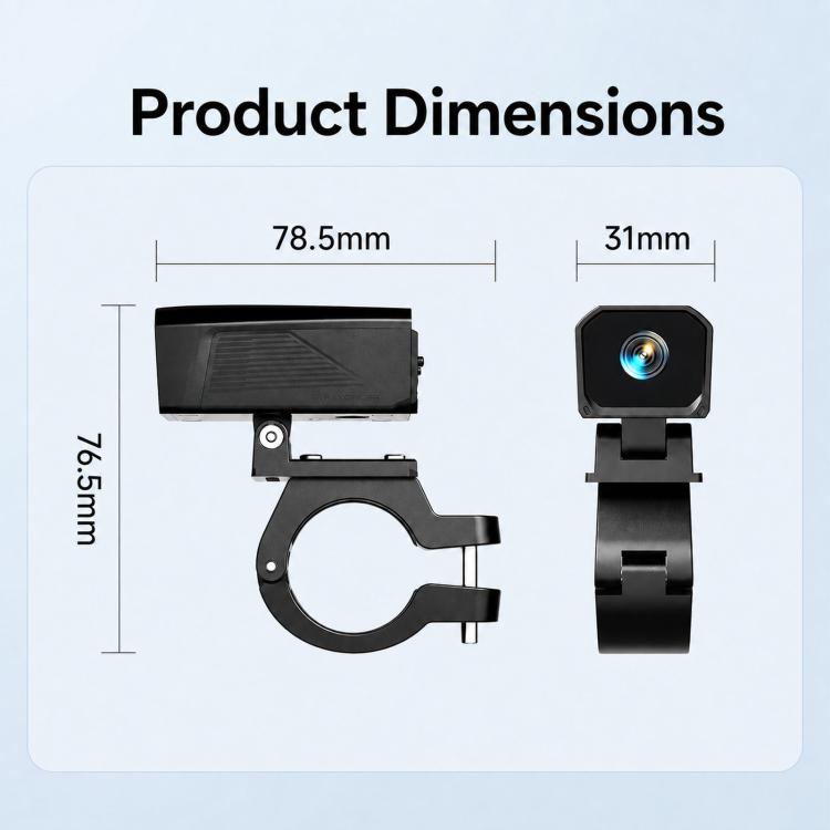 D8 Motorcycle Dash Cam IPX5 Waterproof Bicycle 2K Camera With WiFi App Control