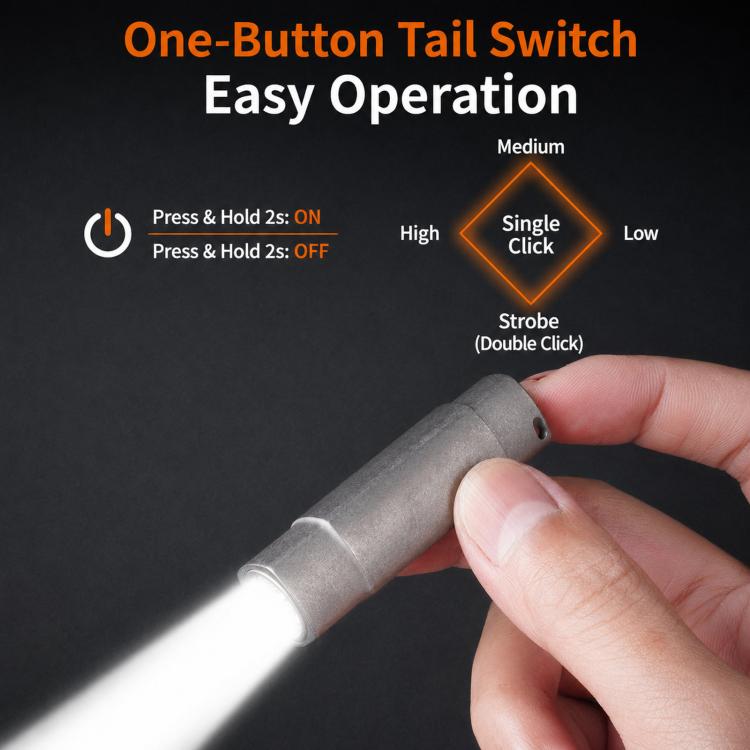 Mini Portable EDC Rechargeable Flashlight Outdoor Keychain