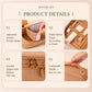 Tan makeup bag organizer details: adjustable divider, elastic straps, zippers, handle