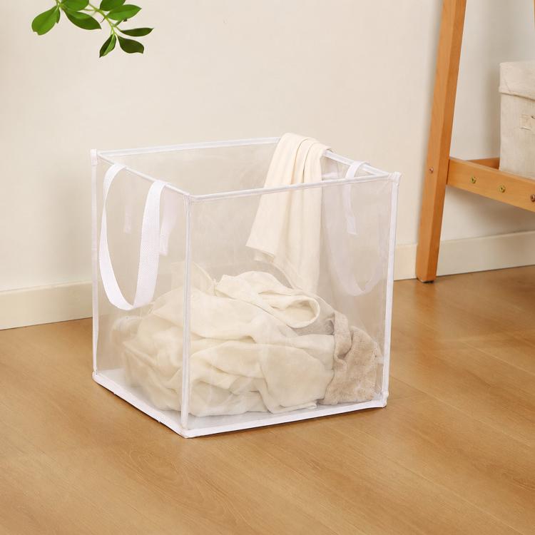 Collapsible Mesh Laundry Hamper Portable Clothes Storage Basket With Handles, Single Layer Black, Single Layer White, Single Layer Gray, Double Layer Black, Double Layer White
