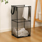 Collapsible Mesh Laundry Hamper Portable Clothes Storage Basket With Handles, Single Layer Black, Single Layer White, Single Layer Gray, Double Layer Black, Double Layer White