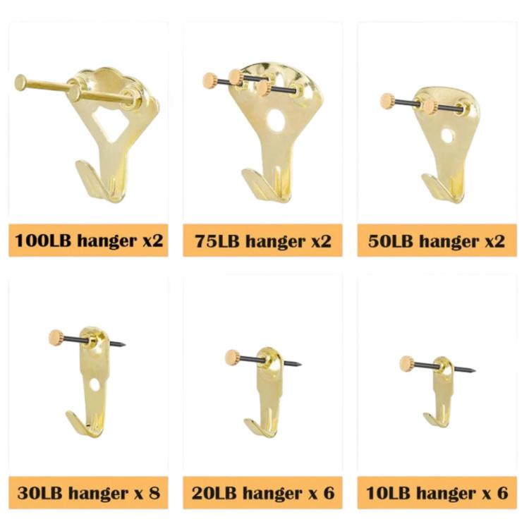 60 in 1 Metal Photo Frame Hook Set Picture Hanging Accessories, 60 in 1