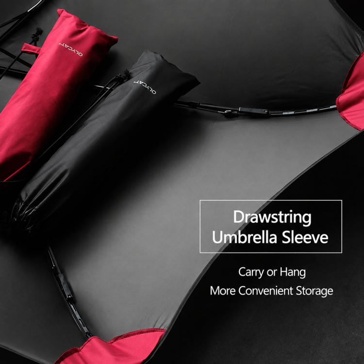 OLYCAT Three-Fold Black Coating Sun Umbrella Manual Sunny And Rain Dual-Purpose Umbrella