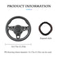 Black quilted steering wheel cover with rhinestone studded trim and black outer rim