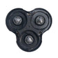 Electric shaver middle plate with three screw-mount drive sockets, black