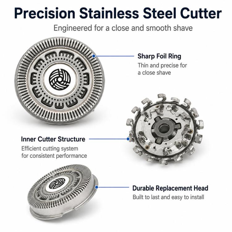 SH90 foil cutter blade with stainless steel cutter assembly and inner structure
