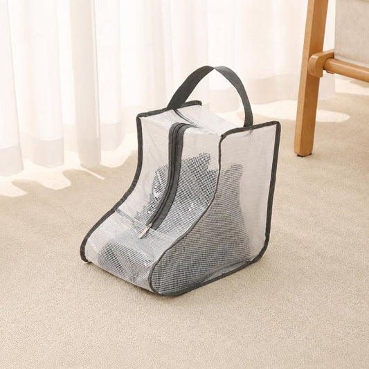 Clear Boot Storage Bags Waterproof Shoes Dust Cover With Handle & Zipper, 28x20x28cm Gray, 28x20x28cm Black, 28x20x48cm Gray, 28x20x48cm Black, 20x40cm Gray, 20x40cm Black