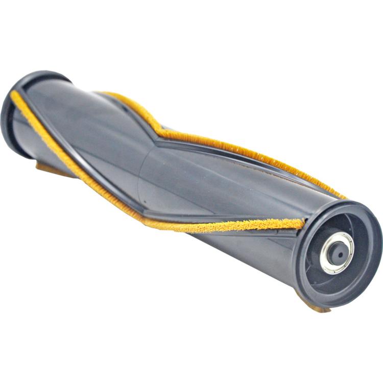 Replacement roller brush with gray brush body and yellow edge bristles, side view