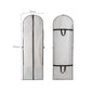 White upright garment bag cover with two side zippers and hanging handles, 60x180 cm