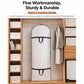 White garment dust cover with arched top, hanger loops, for storing dresses