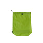 Waterproof drawstring shoe storage pouch, bright green, front grommet with hanging cord