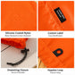 Silicone-coated nylon travel shoe bag in orange, drawstring closure with Hypalon loop