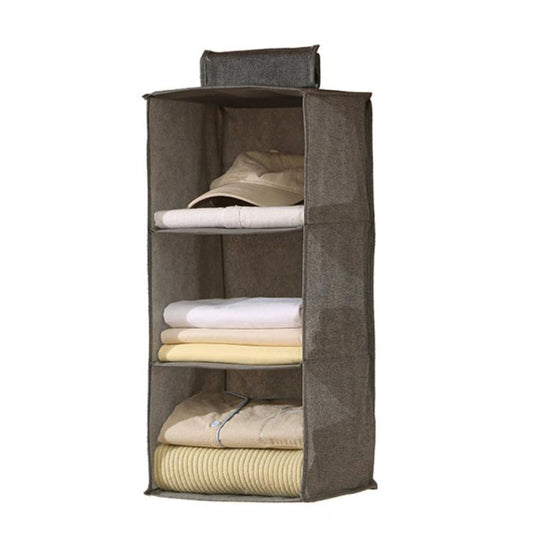 Hanging Closet Organizer Fabric Storage Shelves Collapsible Closet Hanging Drawers, Gray 3-tier, Gray 4-tier, Gray 5-tier, Beige 3-tier, Beige 4-tier, Beige 5-tier