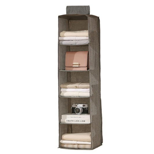 Hanging Closet Organizer Fabric Storage Shelves Collapsible Closet Hanging Drawers, Gray 3-tier, Gray 4-tier, Gray 5-tier, Beige 3-tier, Beige 4-tier, Beige 5-tier