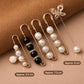 Set of pearl safety pin waist tightener clips in black and white, approx 5.5–7.5 cm