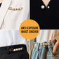 Pearl waist cincher safety pins clipped on clothing, black and white styles shown