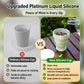 Mint green collapsible silicone cup with lid while water is poured in from above