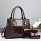 3pcs /Set Crocodile-Patterned Tote Shoulder Bag