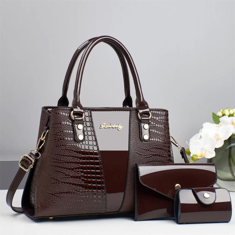 3pcs /Set Crocodile-Patterned Tote Shoulder Bag