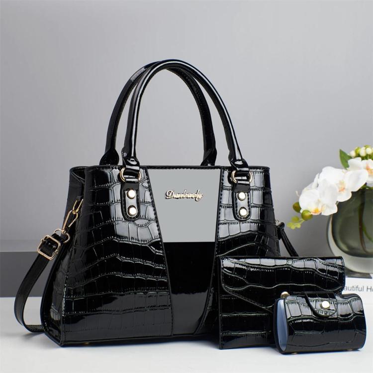 3pcs /Set Crocodile Pattern Color-Changing Large Capacity Shoulder/Handbag