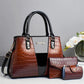 3pcs /Set Crocodile Pattern Color-Changing Large Capacity Shoulder/Handbag