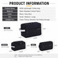 Men's lightweight water-resistant toiletry bags in black with size measurements