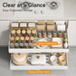 Under-sink pull-out cabinet organizer drawer with two pull-out sections for kitchen items