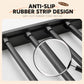 Extendable laundry drying rack with anti-slip rubber strip and hanging rods