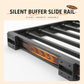 Laundry drying rack slide rail with soft-close silent buffer action