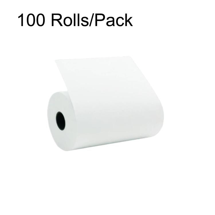Thermal receipt paper roll, 100 rolls/pack, white roll with paper sheet