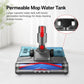 Motorized floor brush head with blue water tank and clear cover over brush roll