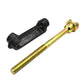 Spare tire hook with black rubber support and gold threaded mounting stud