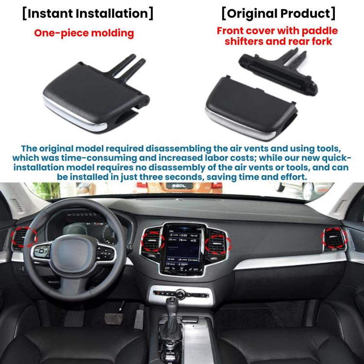 Set of black air vent paddle shifter covers and paddle inserts, two-piece set