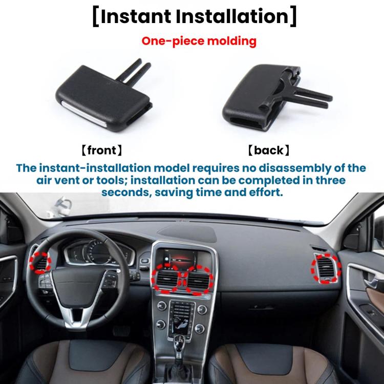 Set of air conditioning vent adjustment paddles, black front and back views