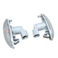 Pair of car turn signal lights with clear textured oval lenses and gray housings